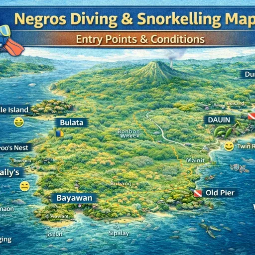 diving map negros island