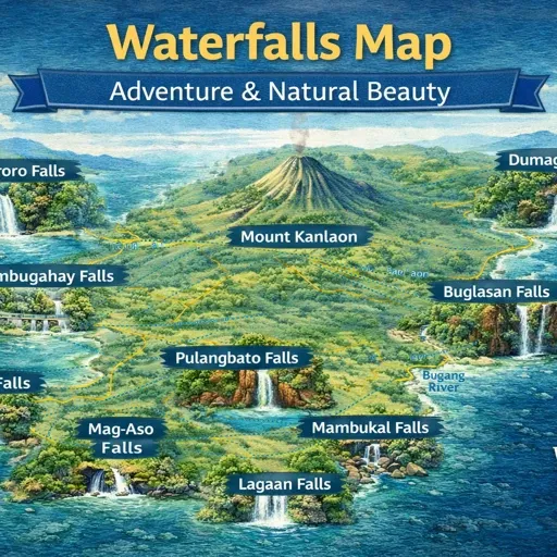 waterfalls map negros island