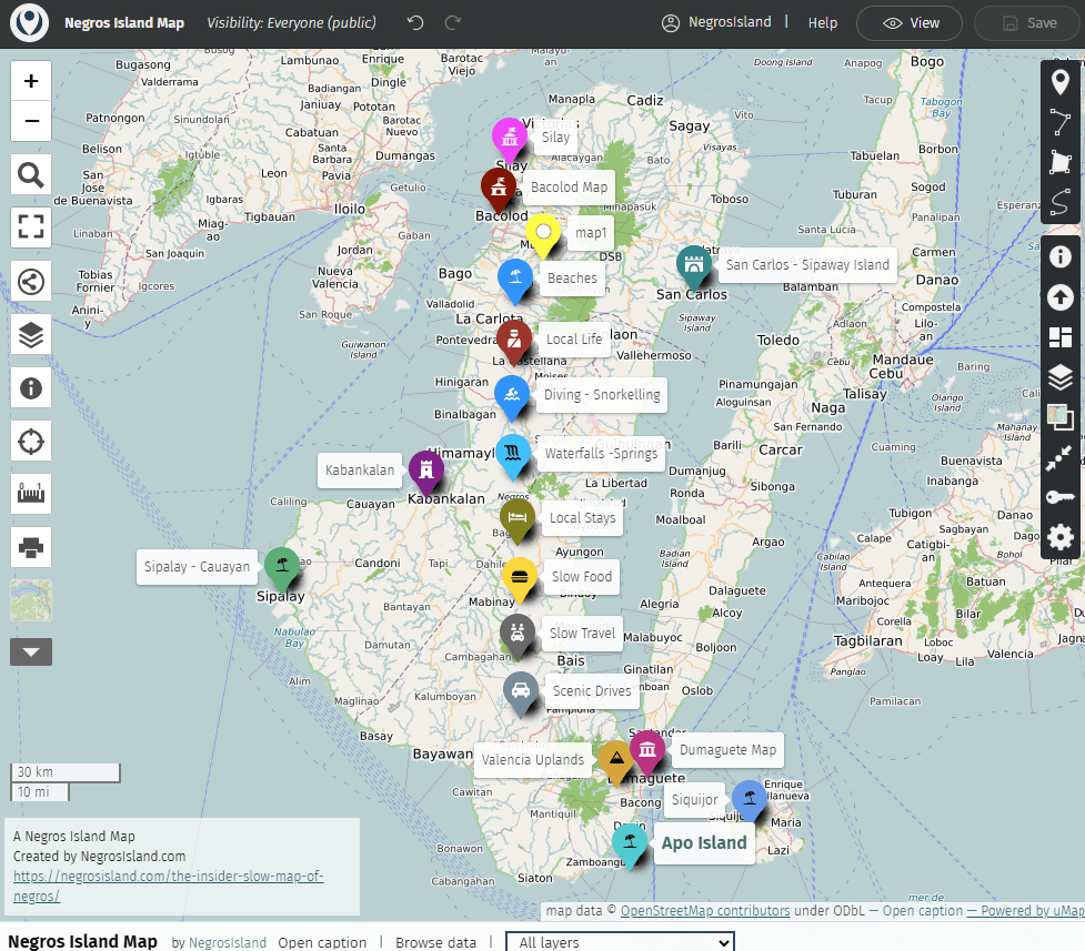 negros island map